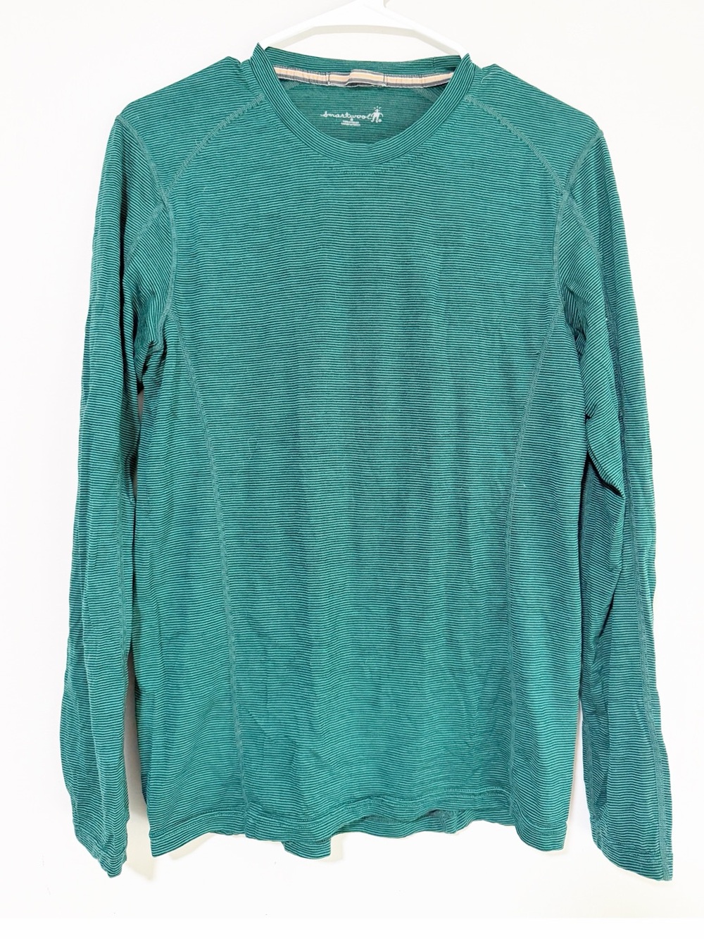Smartwool long sleeve base layer top green black striped size small